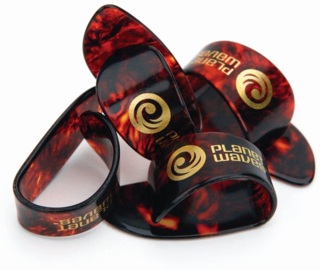Planet Waves 5CSH4-5 Thumb Picks Medium Pack of 5, 0.1 in*7.0 in*3.2 in,Brown, Medium, 5-pack