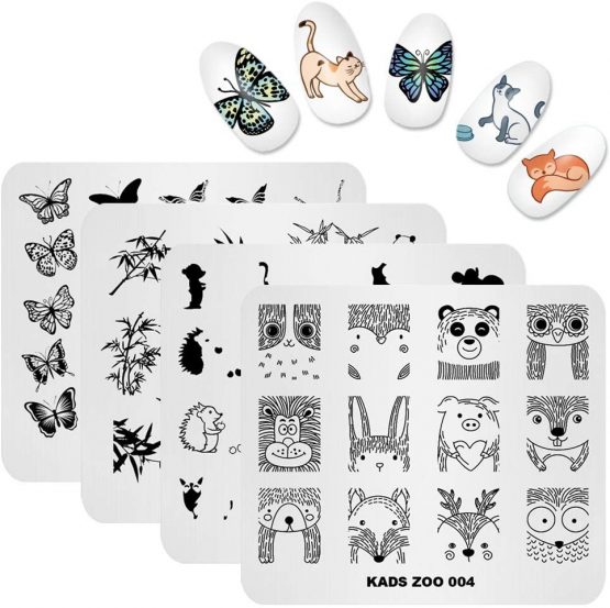 KADS Nail Art Stamp Plate Cute Animal Series Nail stamping plate Template Image Plate Nail Art DIY Decoration Tool