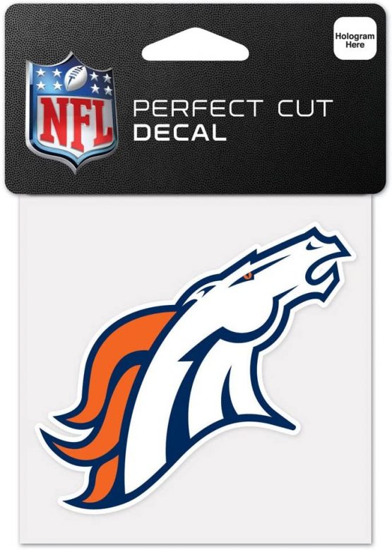 WinCraft NFL Denver Broncos 63044011 Perfect Cut Color Decal, 4" x 4", Black
