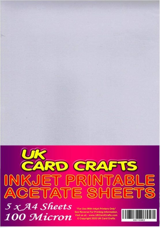 Printable Inkjet A4 Acetate Film x 5 Sheets - UKCC0227 - Image 3