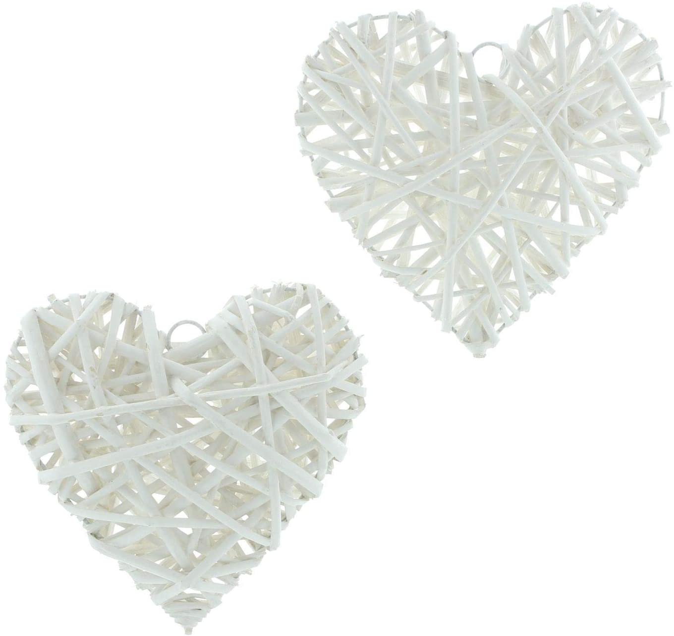 hanging decorations 2 White Hearts Rattan, diameter 20 cm - Image 2