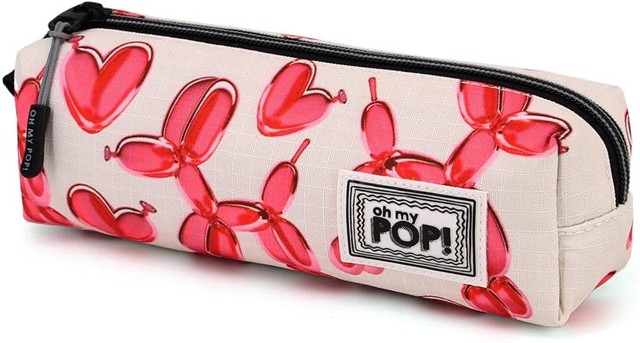 Oh My Pop! Globoniche-Square HS Pencil Case, Red, 21 x 7 cm
