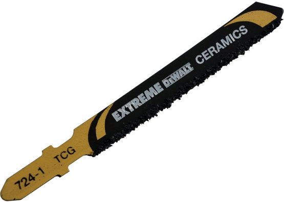 Dewalt DT2102-QZ – Jigsaw Blade Extreme Bi-Metal for Special Material, Length: 76 mm, with Tungsten Carbide Tips for Ceramic Tiles, Glass Fibre Reinforced and Plastic Up to 10 mm Thick