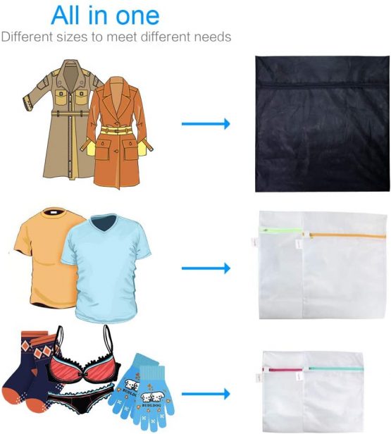GOGOODA Mesh Laundry Bags 5 PCS Washing Machine Bag for Delicates Blouse,Hosiery,Underwear,Bra,Lingerie Baby clothes(5Pcs) - Image 3