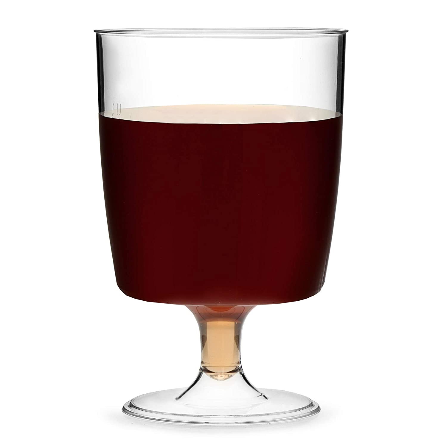 Disposable One Piece Wine Glasses 5.25oz   150ml – Set Of 10 – Plastic 