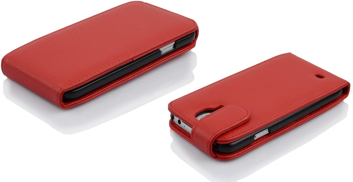 Cadorabo Case works with Samsung Galaxy S4 in CANDY APPLE RED - Flip Style Case made of Faux Leather with Card Slot - Wallet Etui Cover Pouch PU Leather Flip - Image 3