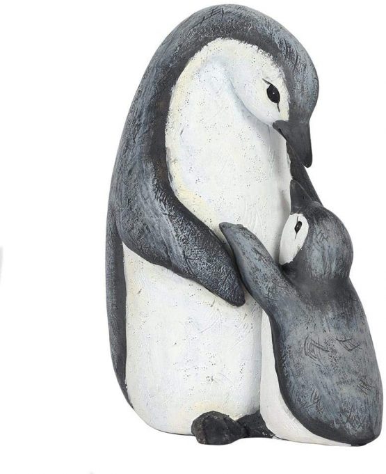 Animal Families Ornament, Penguin Mum and Baby, Black and White, Home Decor - Image 2