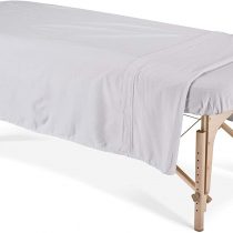 EarthLite Professional Flannel Massage Table Sheets Set - Durable, Soft, Luxurious Comfort, Double-Napped Top Sheet, Fitted Sheet & Crescent Cover