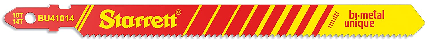Starrett Jigsaw Blades Set - 5 Pack Saw Blade for Multi Purpose Cutting - BU41014-5, jaune