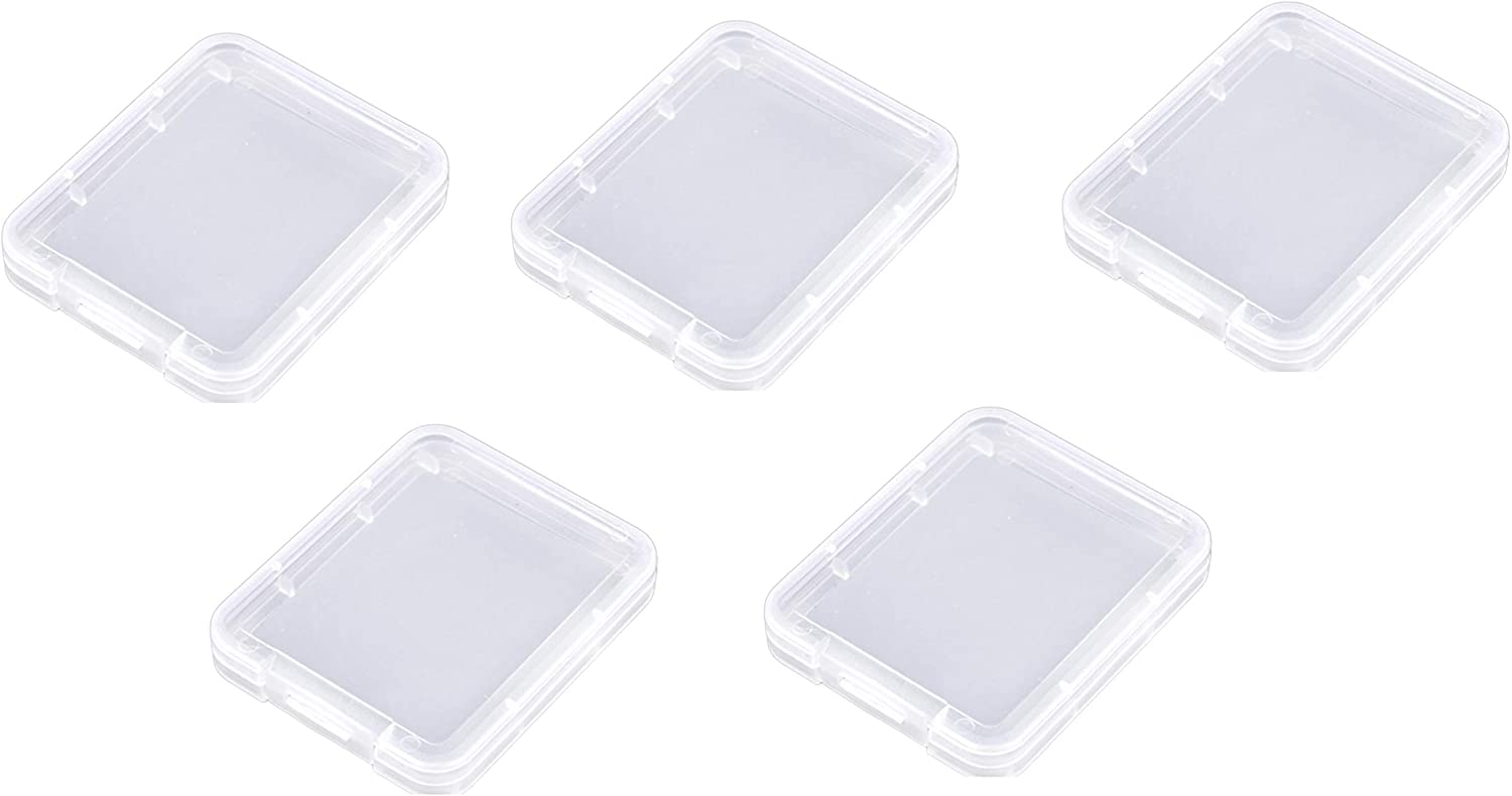 HAYATEC Compact Flash Transparent Holder Case Memory Card CF SDHC Box Storage Set (5 Pack), Clear