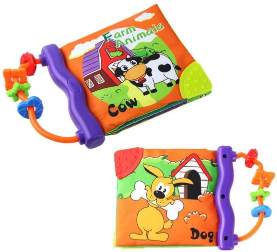 Jun-see Baby's Frist Word Book,Soft Cloth Cognition Book Learning & Activity Early Education Toys(Animal)