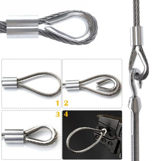 TooTaci Garden Wire For Climbing Plants/Picture Wire/Wire Fence Roll Kit Include 15m/50ft PVC Coated Heavy Duty 304 Stainless Steel Wire Cable Rope, Turnbuckle Wire Tensioner,Lag Screw Eye Screw, - Image 4