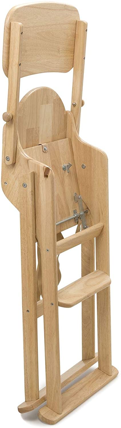 Safetots Deluxe Putaway Folding Wooden High Chair, Natural, Highchair for Baby and Toddler Pre-Assembled, Stylish, Practical - Image 2