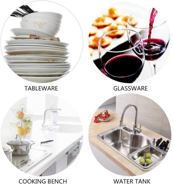 VIVOTE 8 Pack Microfibre Dish Cloths with Poly Mesh Scour Side for Washing Dishes Kitchen Home Bathroom Cleaning 30 cm X 30 cm (Black) - Image 3
