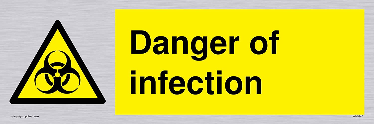 Human Infection Warning Sign Danger of infection sign – Plastic Semi-rigid Silver – BigaMart