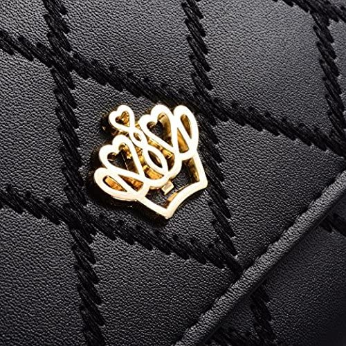 Symphonyw PU Leather Wallet Crown Women Ladies Girls Purse,Long Fashion Crown Female's Handbag Money Bag, Black - Image 2