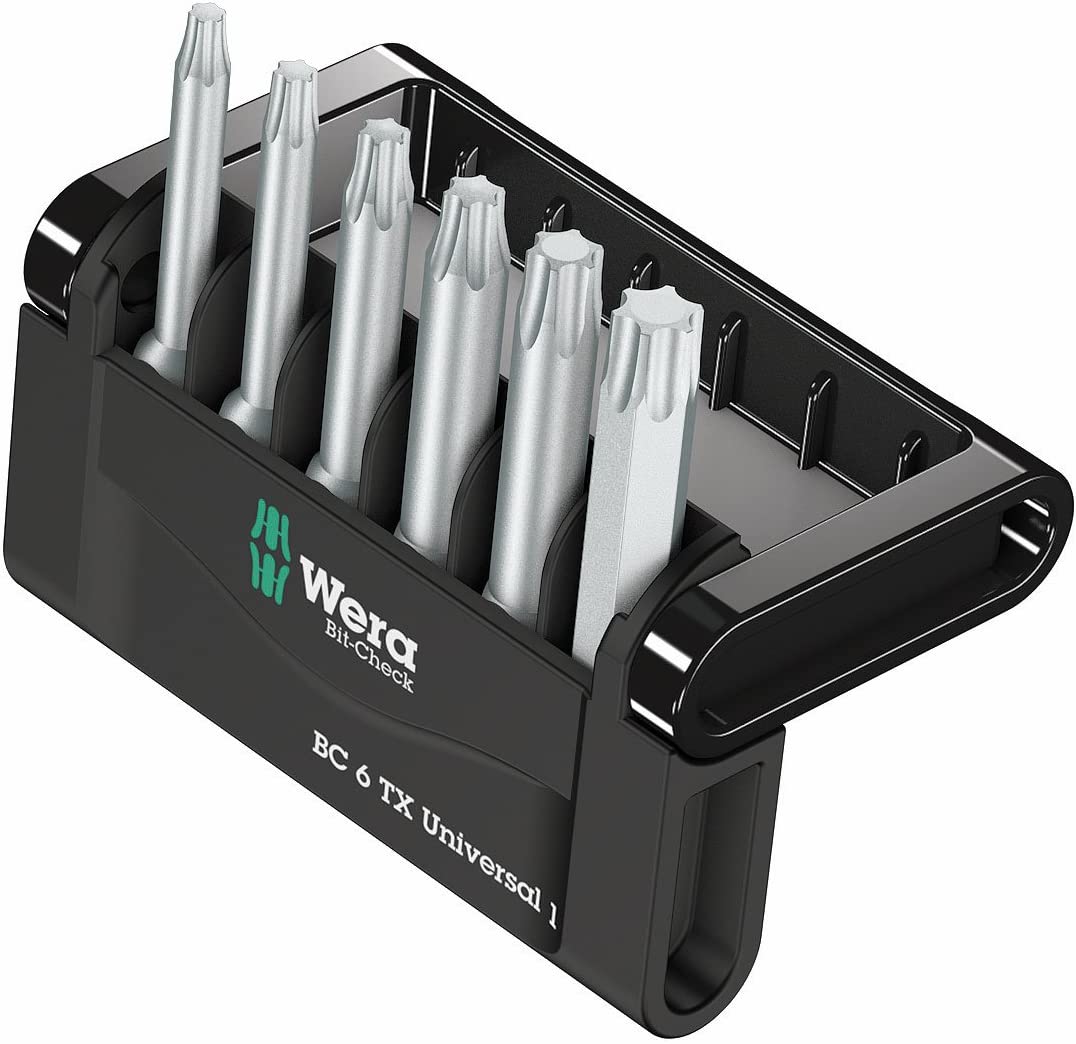 Wera 05056472001 Mini-Check Set Torsion Extra tough 50 mm Direct Drive Torx TX10-40, 6pc, White, 6 piezas