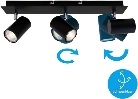 Briloner Leuchten 2857-035 , Adjustable, Ceiling lignts, 3-Bulb Spotlight, GU10, max. 40 Watt, Black, W - Image 3