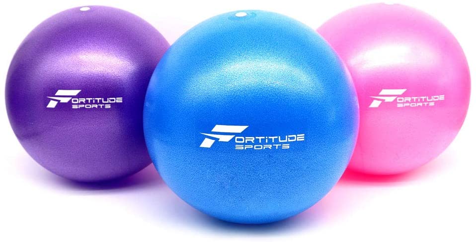 Yoga Mini-Gymnastikball für Pilates Mini-Pilates-Ball mit aufblasbarem Strohhalm Fortitude Sports Yoga-Ball 25 cm Stabilität und Physiotherapie Fitness