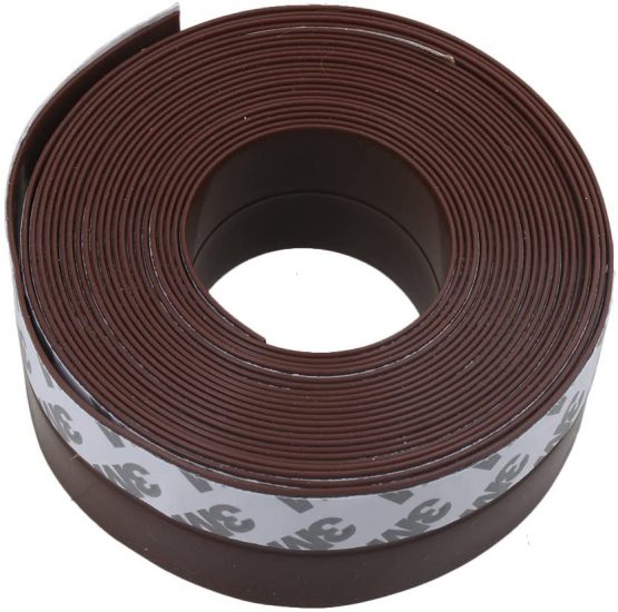Yibuy 5M 25x1MM Brown/Black Rubber Sealing Strip for Garage Door Weatherstrip