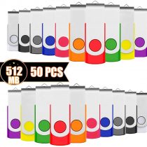 EASTBULL 512MB Memory Stick 50 Pack USB 2.0 Flash Drives Bulk USB Sticks Swivel Thumb Drive Pen Drive (512MB 10-Multicolor)