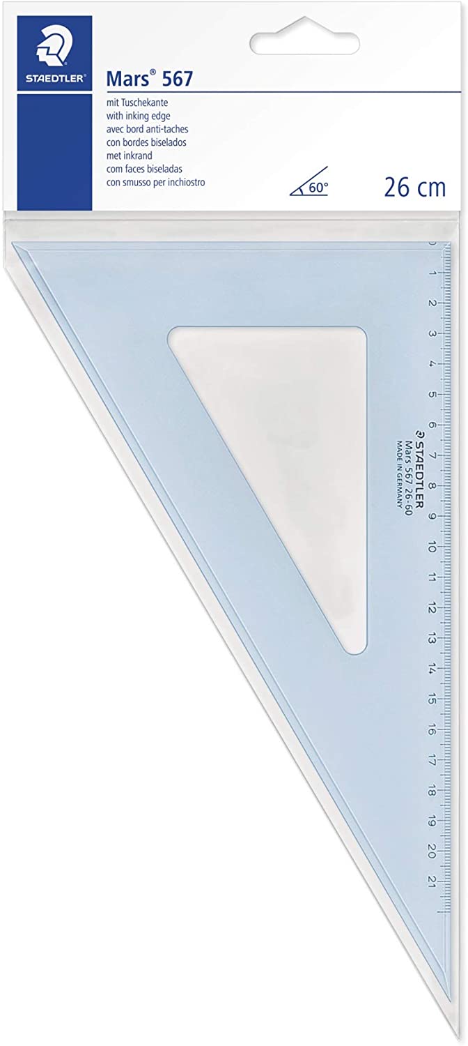 Staedtler - Set Square 22cm, Translucent Blue, 22 cm