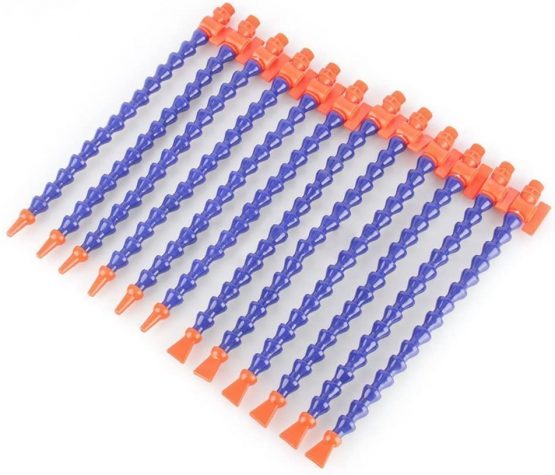Pack of 12 Plastic Flexible Water Oil Coolant Pipe 1/4PT Adjustable with Round Nozzle 6 Pieces and Flat Nozzle for Lathe, Milling, CNC Machine, Hydraulic Machinery and Water Cooling System - Image 3
