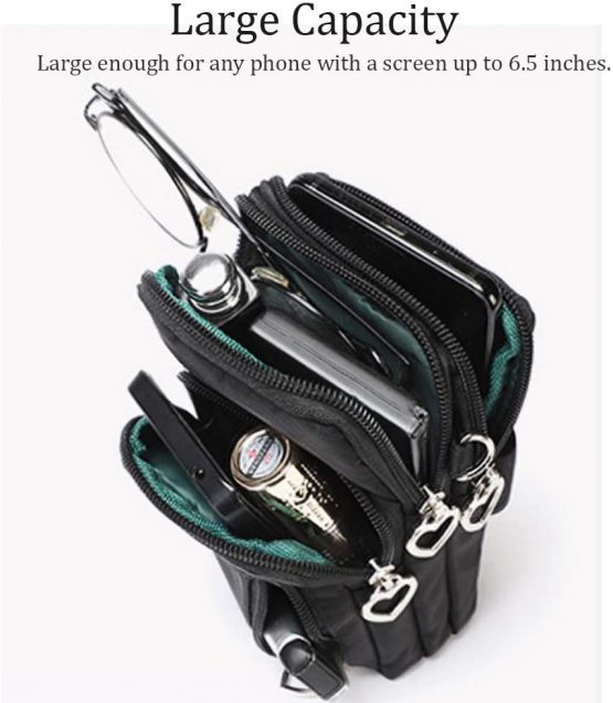 Sports Armband Outdoor Sweat-proof Running Armbag Cross-body Shoulder Casual Wallet Purse Gym Fitness Cell Phone Bag Key Holder for iPhone 13 Pro/12 Pro/Xs Max/Xr, Galaxy S10 Plus,Huawei P30 Pro,Black - Image 2