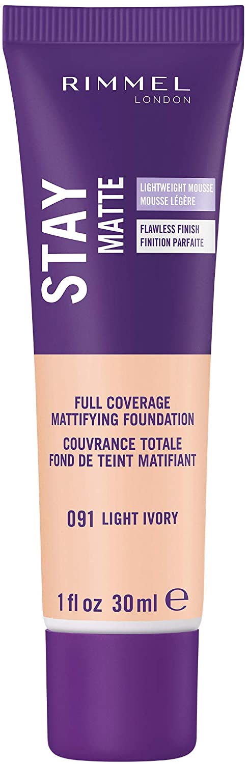 Stay Matte Lightweight Mousse Foundation - 091 Light Ivory by Rimmel London for Women - 1 oz Foundation, 30 ml (Pack of 1)