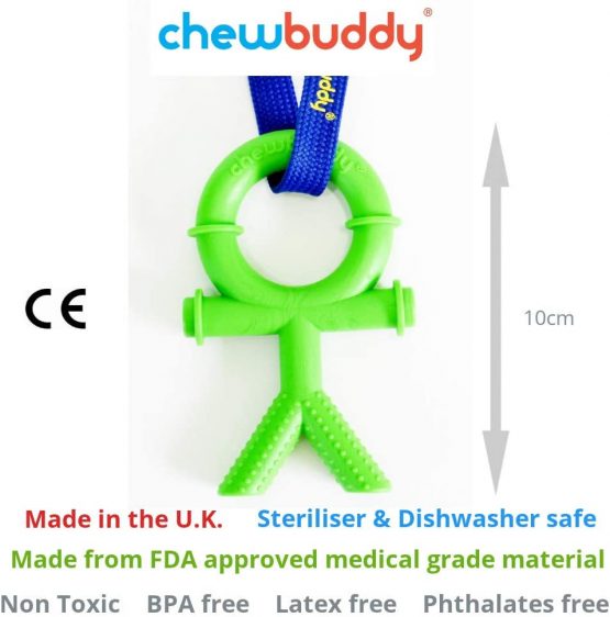 Sensory Direct Chewbuddy Stickman & Lanyard - Pack of 2, Sensory Toy for a Fidget, Chew or Teething Aid | for Kids, Adults, Autism, ADHD, ASD, SPD, Oral Motor or Anxiety Needs | Blue & Red - Image 3