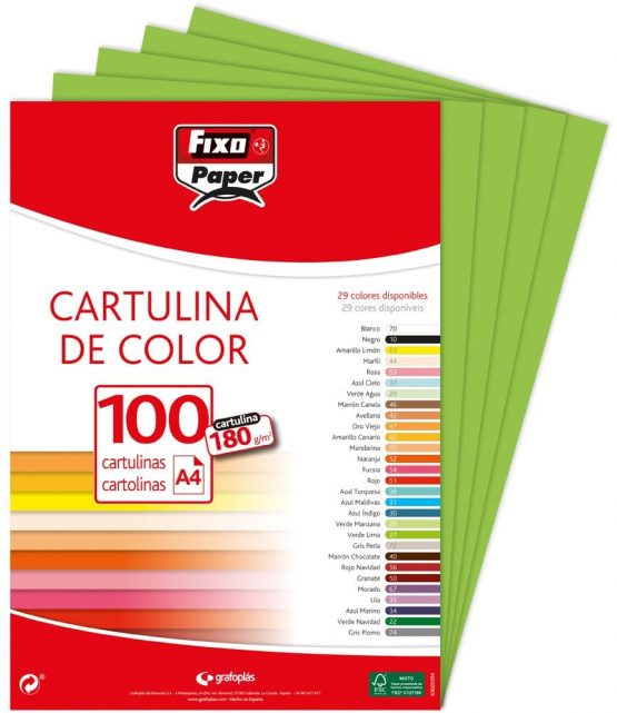 Fixo 11110427 – Pack of 100 Card, A4, Lime Green