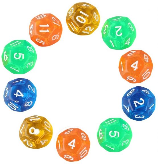 D12 Dice,10 Pcs Polyhedral Dices Clear 12 Sided Dices for DND MTG RPG Dungeons and Dragons Party 20mm Transparent Green - Image 4