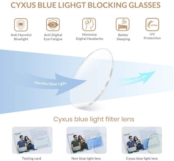 Cyxus Blue Light Blocking [Anti Eyestrain] Computer Glasses,Clear Lens Retro Eyewear,Men/Women - Image 2