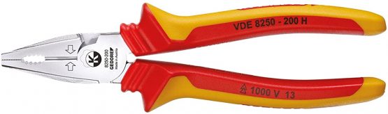 GEDORE VDE Power combination pliers for cutting/holding/twisting, Electronics, Length 200 mm, VDE 8250-200 H