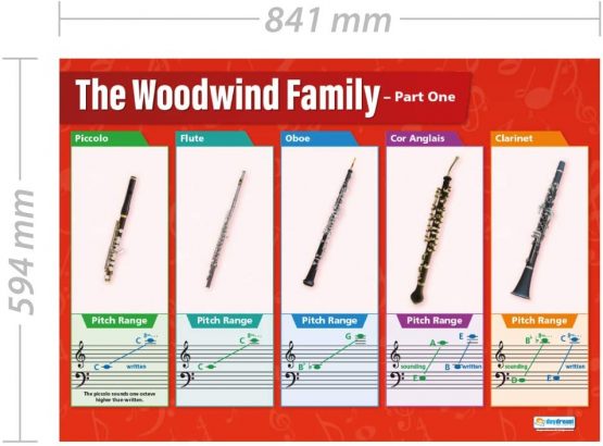 Woodwind Instruments (1) | Music Posters | Laminated Gloss Paper measuring 850mm x 594mm (A1) | Music Charts for the Classroom | Education Charts by Daydream Education - Image 2
