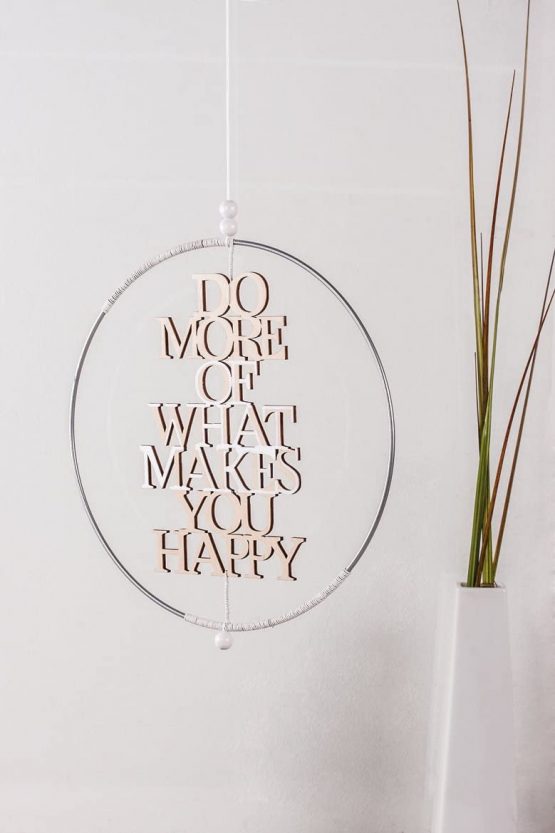 Rayher Wood Phrase for DIY Crafts, Wooden Wall Decoration for Living Room, Bedroom or Kitchen, 12.8x19.7cm, brown, 46314000 - Image 2