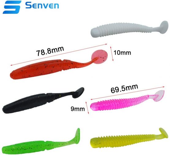 senvenelec Artificial Worm, Biomimetic Soft Silicone Earthworm Lures Worm Fishing Lures Simulation Red Worms Plastic Green Environment Strong Temptation Bait Fake Red Worm - 20Pcs - Image 2