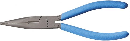 GEDORE Telephone pliers, Long nose, Toothed, Straight, Induction-hardened, Non-slip handles, Length 200 mm, 8132-200 TL