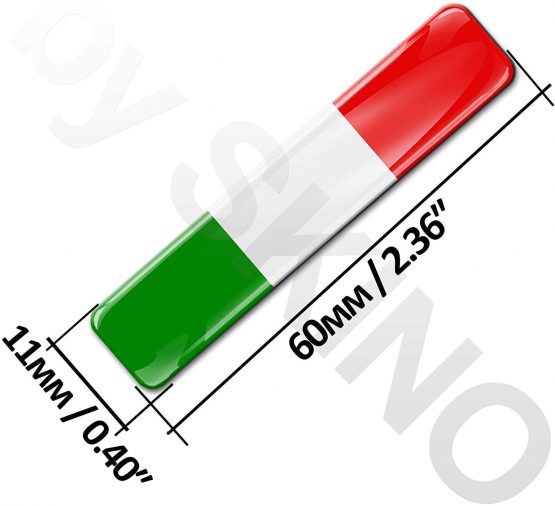 2 x 3D Domed Silicone Stickers Decals Italy National Italian Flag Car Motorcycle Helmet F 13 - Image 2