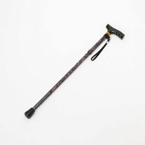 Homecraft Folding Coloured Walking Stick with Wooden Handle, Lightweight Adjustable Walking Cane for Balance, Mobility Aid, Paisley, 735-825 mm/29-33 Inches, (Eligible for VAT relief in the UK)