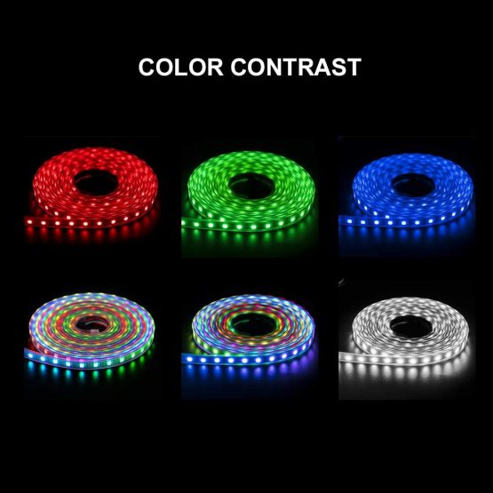 BTF-LIGHTING WS2812b 60leds/Pixels/m Waterproof IP65 Black PCB Flexible Individually Addressable Strip Light Dream Color DC5V 16.4ft 5m - Image 2