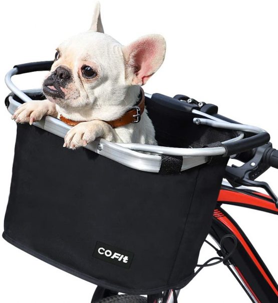 COFIT Collapsible Bike Basket, Multi-Purpose Detachable Bicycle Front Basket for Pet, Shopping, Commuter, Camping and Outdoor