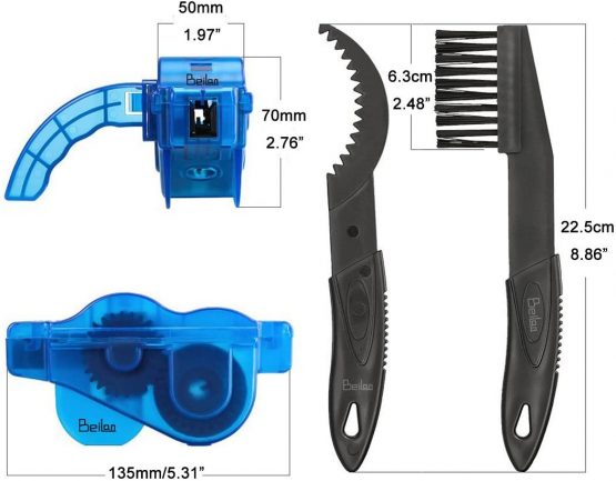 BeiLan Bike Cleaning Tool Set, Bicycle Clean Brush Kit for Bike Chain/Tire/Sprocket Cycling Corner Stain Dirt Clean - Image 2