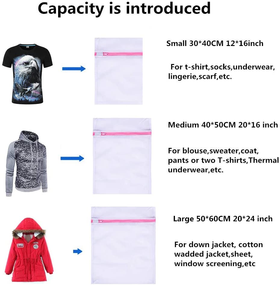 BoxLegend Laundry Bag Set - 5 Pack (1x XL, 2x L, 2x M) - Polyester Mesh - Zipper Closure - Odor Resistant - For Delicates & Travel - Image 4