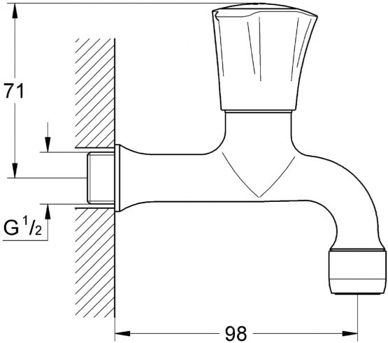 GROHE 30098001 | Costa Bib Tap - Image 2