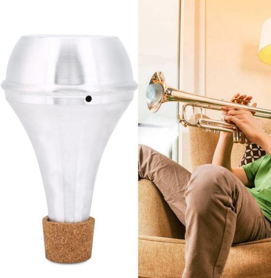 Trumpet Mute, Aluminum Alloy Cork Trumpet Mute Practice Silencer Brass Musical Instrument Part - Image 3