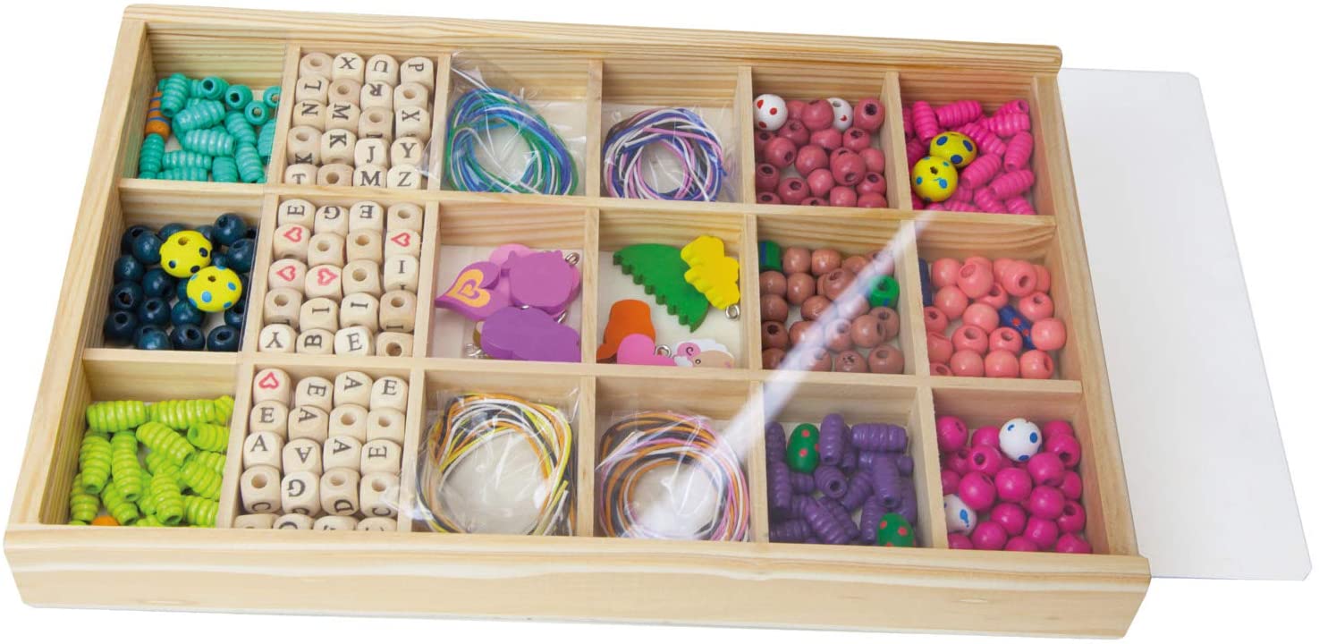 Lena 32024 Wooden Beads Wooden Cassette, Large, Multicoloured, groß (ca. 30 cm) - Image 2