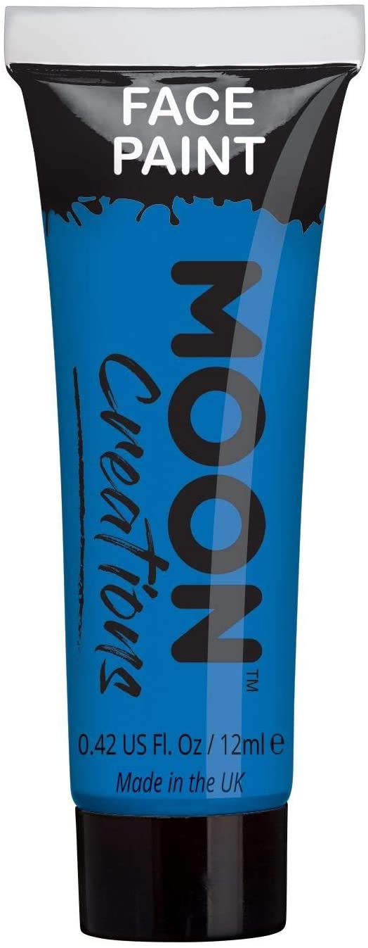 Moon Creations Face & Body Paint Tubes, White, Black, Red, Yellow, Green, Dark Blue - Image 2