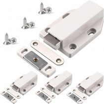 Push to Open Door Catches Jiayi 4 Pack Cabinet Magnetic Push Door Catches Cupboard Push Latch Release Door Magnet Kitchen Drawer Closer Push Opener for RV Door Damper Large Wardrobe Closure