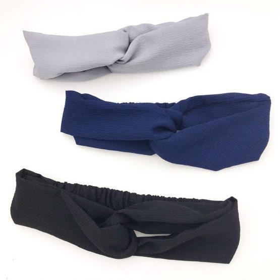 KAEHA FD-0001-07 Knot Cross Braided Yoga Elastic Fabric for Women Girls Headband Hair Band Solid Colour, Yellow - Image 2